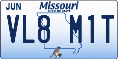MO license plate VL8M1T
