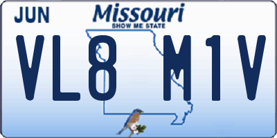 MO license plate VL8M1V