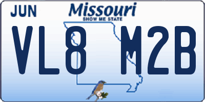 MO license plate VL8M2B