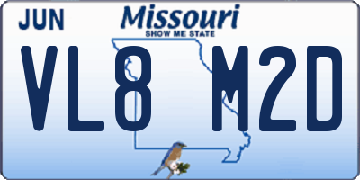 MO license plate VL8M2D