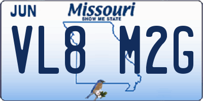 MO license plate VL8M2G