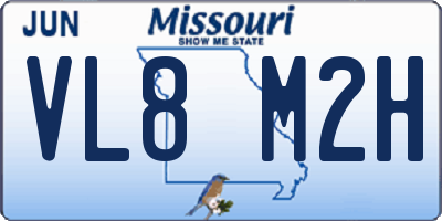 MO license plate VL8M2H