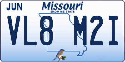 MO license plate VL8M2I