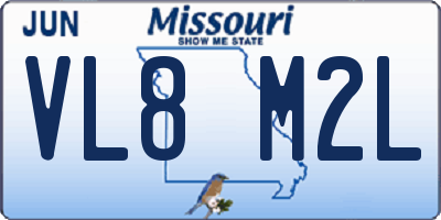 MO license plate VL8M2L