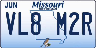MO license plate VL8M2R