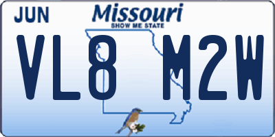 MO license plate VL8M2W