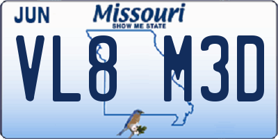 MO license plate VL8M3D