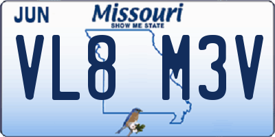 MO license plate VL8M3V