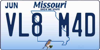 MO license plate VL8M4D
