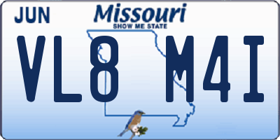 MO license plate VL8M4I