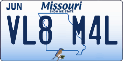 MO license plate VL8M4L