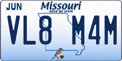 MO license plate VL8M4M