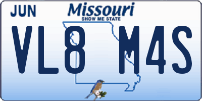 MO license plate VL8M4S