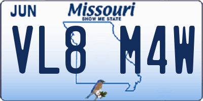 MO license plate VL8M4W