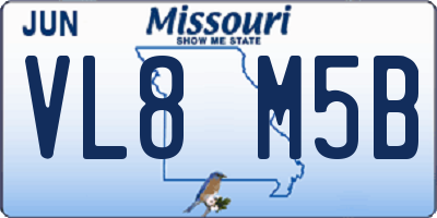 MO license plate VL8M5B