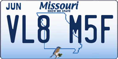 MO license plate VL8M5F