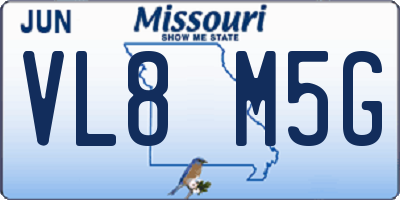 MO license plate VL8M5G