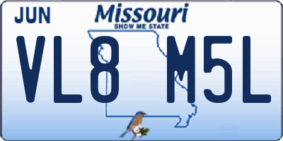 MO license plate VL8M5L