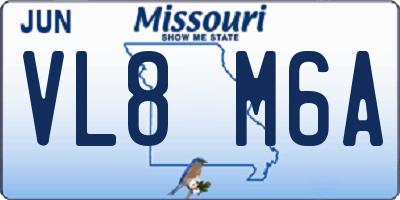 MO license plate VL8M6A