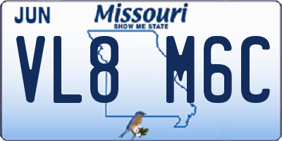 MO license plate VL8M6C