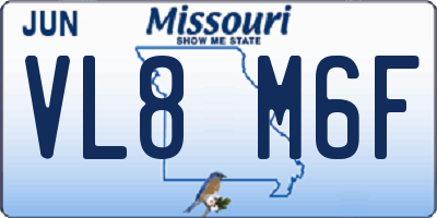 MO license plate VL8M6F