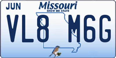 MO license plate VL8M6G