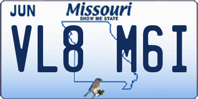 MO license plate VL8M6I