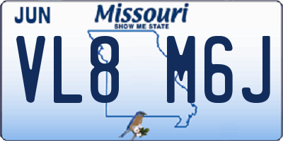 MO license plate VL8M6J