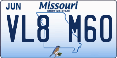 MO license plate VL8M6O
