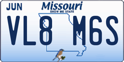 MO license plate VL8M6S