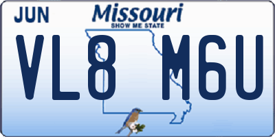 MO license plate VL8M6U
