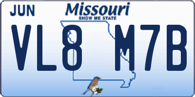 MO license plate VL8M7B