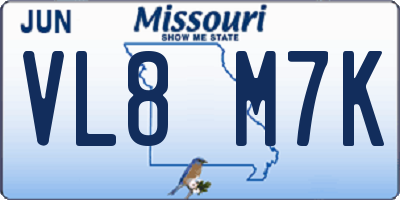 MO license plate VL8M7K