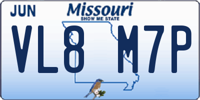 MO license plate VL8M7P