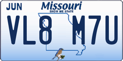 MO license plate VL8M7U
