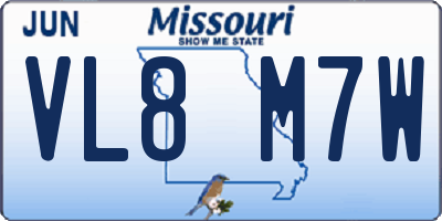 MO license plate VL8M7W