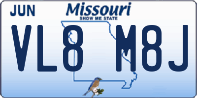 MO license plate VL8M8J