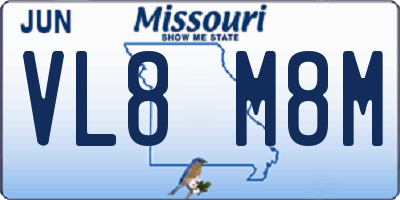 MO license plate VL8M8M