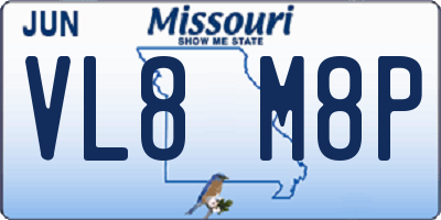MO license plate VL8M8P