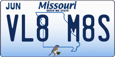 MO license plate VL8M8S