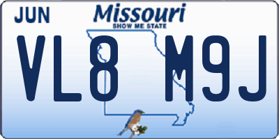 MO license plate VL8M9J