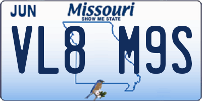 MO license plate VL8M9S