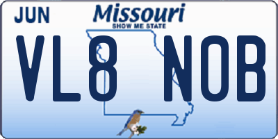 MO license plate VL8N0B