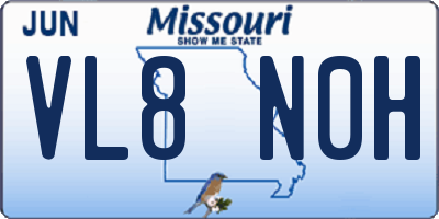 MO license plate VL8N0H