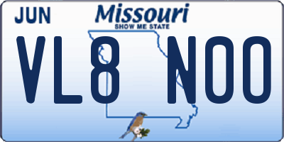 MO license plate VL8N0O
