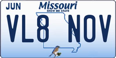 MO license plate VL8N0V