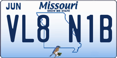 MO license plate VL8N1B