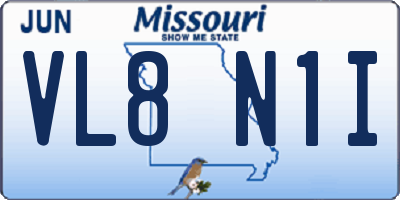 MO license plate VL8N1I