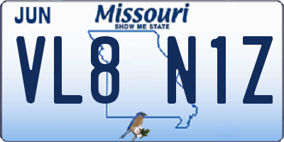 MO license plate VL8N1Z