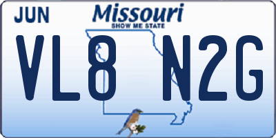 MO license plate VL8N2G